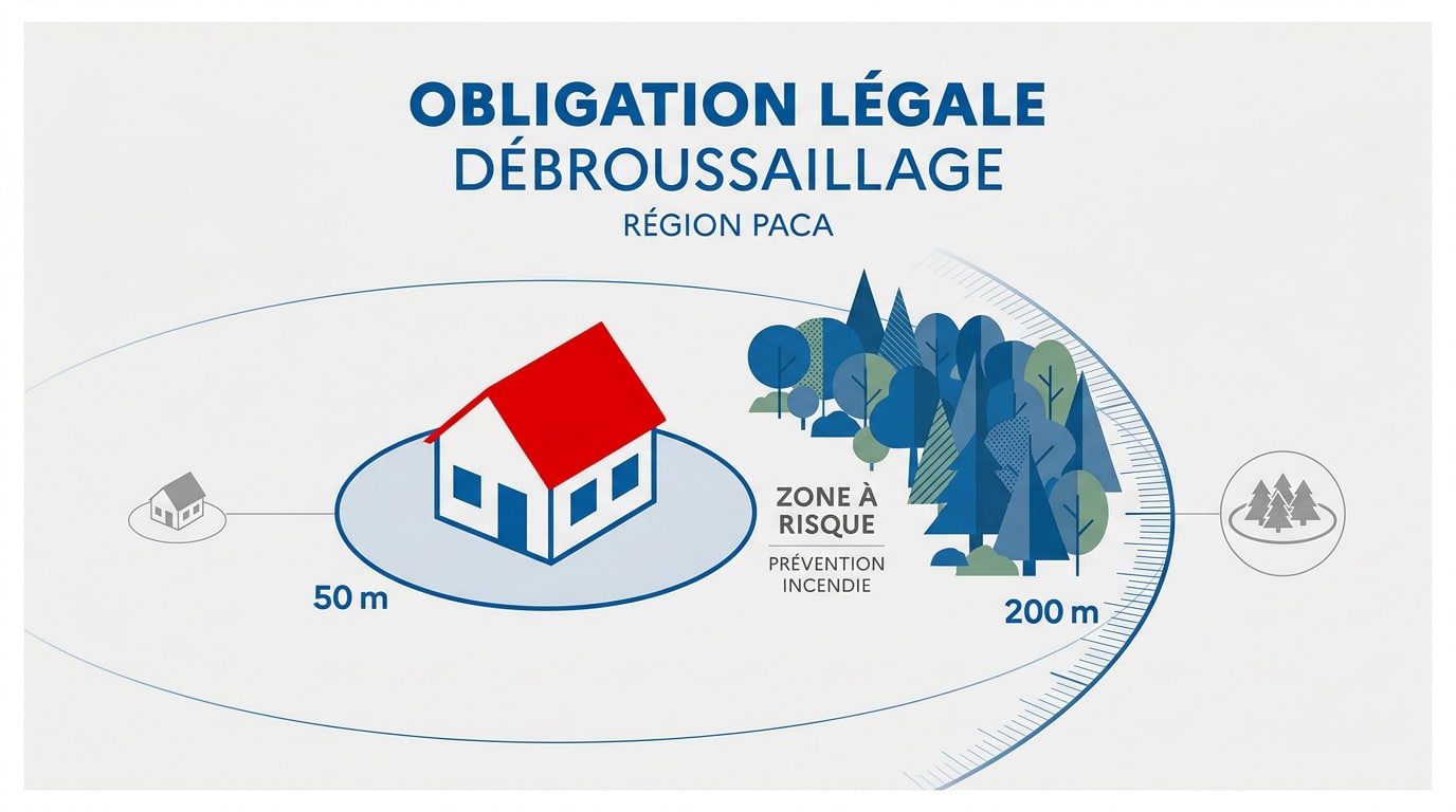 Travaux de débroussaillage réglementaires en région PACA pour la prévention des incendies